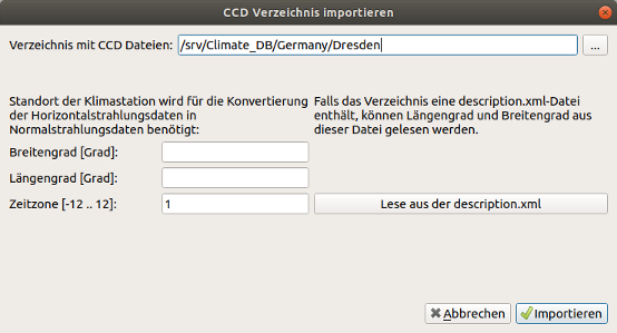 CCM Verzeichnis-Importdialog