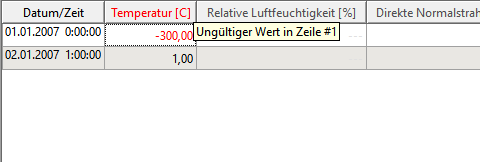 CCM-Editor with values outside the valid range