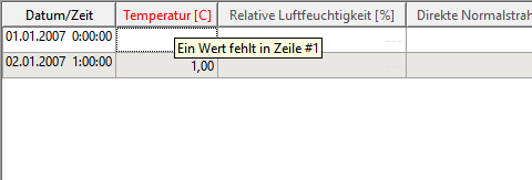 CCM-Editor with a missing value in a data series