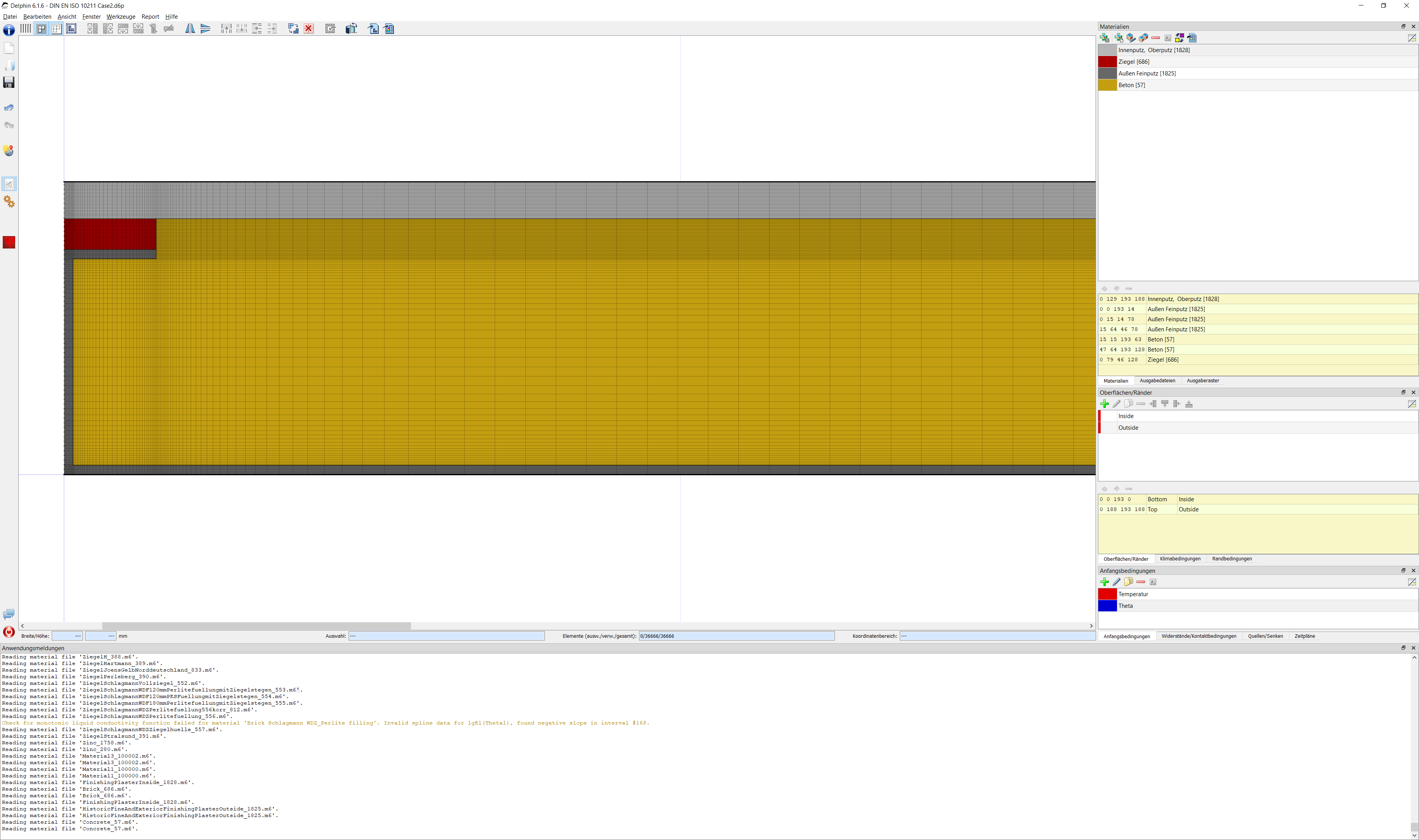 DELPHIN 6 – user interface with simulation model