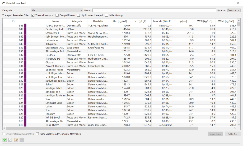 DELPHIN: Extensive material databases