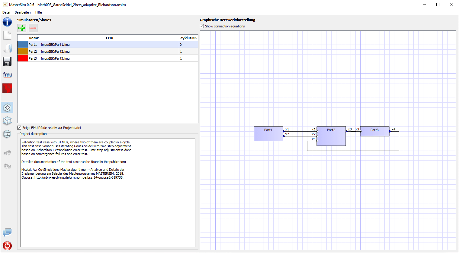 MasterSim interface