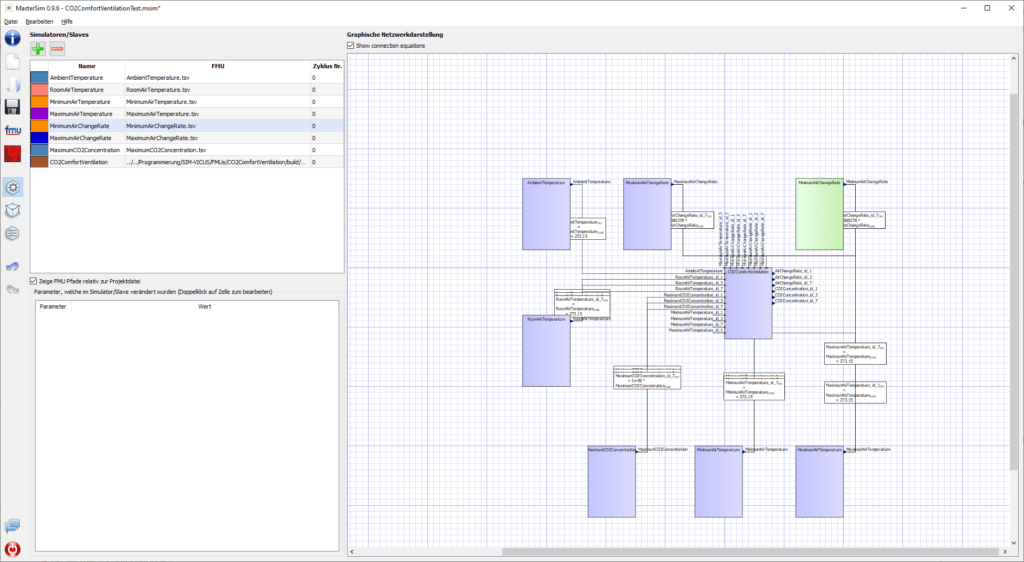 MasterSim interface