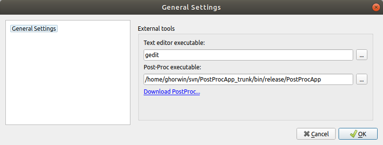 Preferences dialog